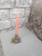 Mooie koperen kaarsenhouder met kaars, Antiek en Kunst, Ophalen of Verzenden