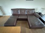 Lederen salon, Ophalen, Gebruikt, Driepersoons, Rechte bank