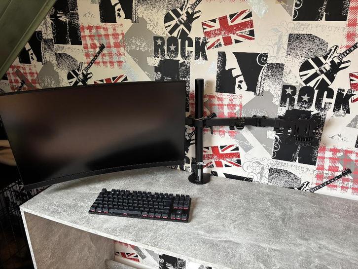 Écran gaming + clavier mécanique + support bras, Informatique & Logiciels, Moniteurs, Comme neuf, 151 à 200 Hz, Gaming, Full HD