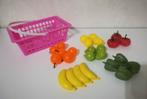 Winkelmandje  met plastic  groenten  en fruit, Kinderen en Baby's, Speelgoed | Speelkeukens, Ophalen, Zo goed als nieuw
