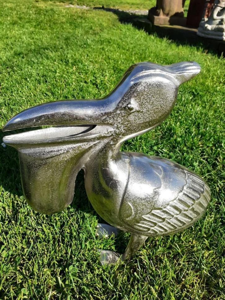 PRACHTIGE PELIKAAN VAN GEGOTEN ALUMINIUM, Huis en Inrichting, Woonaccessoires | Overige, Nieuw, Ophalen