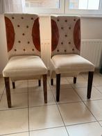 4 stoelen van stof en cuir., Ophalen, Chic, Bruin, Zo goed als nieuw