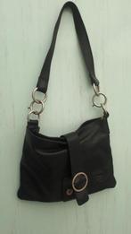 sac à main noir - Sac à main en cuir véritable lisse noir -, Noir, Sac à main, Enlèvement ou Envoi