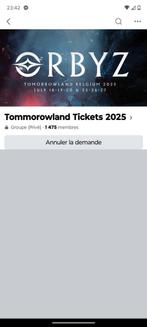 Je cherche une place pour la Tomorrowland 18/07/25, Tickets en Kaartjes