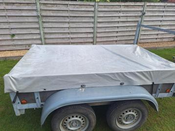 Dubbelas aanhangwagen 225x131 aanhanger, Auto diversen, Aanhangers en Bagagewagens, Ophalen, Gebruikt