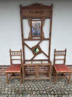 Antieke kapstok eik met 2 stoelen, Ophalen