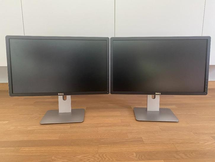 Dell Dual Screen Setup, Computers en Software, Monitoren, Zo goed als nieuw, DisplayPort, DVI, VGA, In hoogte verstelbaar, Draaibaar