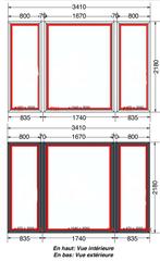 Chassis pvc fixe, Synthétique, Enlèvement, Vitre comprise, 225 cm ou plus