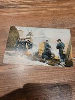 Ancienne carte postale - Feu de bivouac, Collections, Enlèvement ou Envoi
