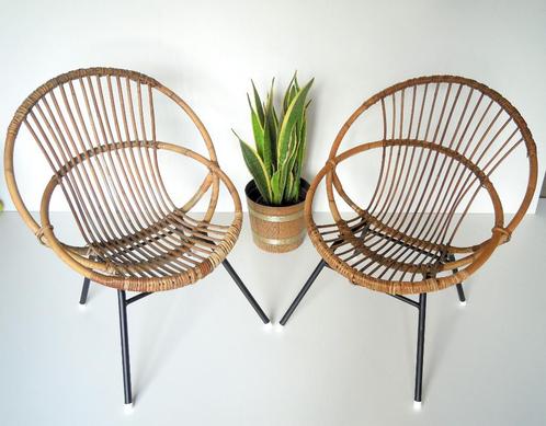 2 Vintage rotan stoelen van Rohe Noordwolde, Antiek en Kunst, Kunst | Designobjecten, Ophalen