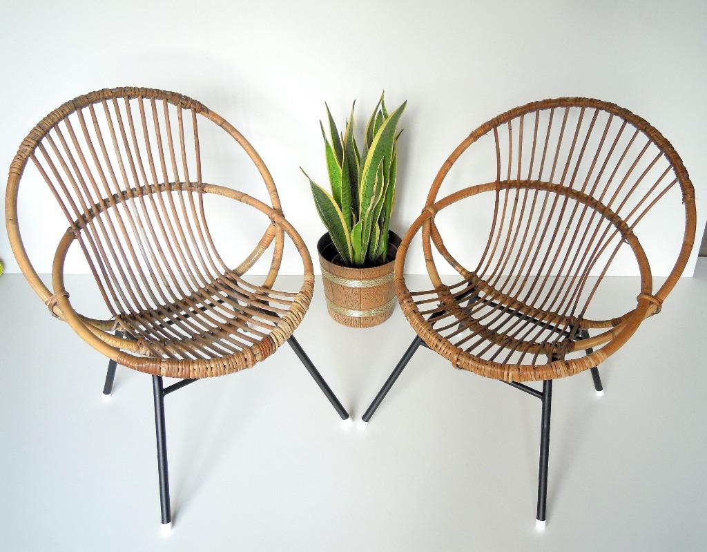 2 Vintage rotan stoelen van Rohe Noordwolde, Antiek en Kunst, Kunst | Designobjecten, Ophalen