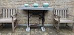 Wandtafel met blad in arduin / blauwsteen, Tuin en Terras, Ophalen, Gebruikt