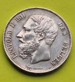 Belgium  5 Francs  1873.  Leopold ll, Zilver, Ophalen of Verzenden, Losse munt, Zilver