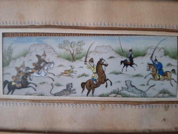 Perzische miniatuur met paarden van H. Ali Sajjadi beschikbaar voor biedingen
