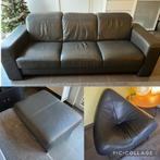 Ensemble salon canapé+pouf+fauteuil cuir naturel, Enlèvement, Utilisé, Cuir
