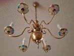 Deux sortes de lustres vintage laiton porcelaine, Maison & Meubles, Enlèvement, Comme neuf