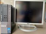 Dell desktop PC + 2 monitors, Dell Optiplex, Intel Core i3, Gebruikt, Met monitor