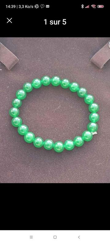Bracelet élastique avec perles de jade naturel
