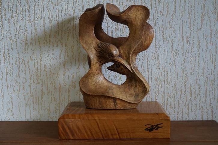 Peter Tam houten beeld, Antiek en Kunst, Kunst | Beelden en Houtsnijwerken, Ophalen of Verzenden