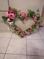 valentijnshartje met zijden bloemen, Huis en Inrichting, Woonaccessoires | Kransen, Ophalen of Verzenden, Nieuw