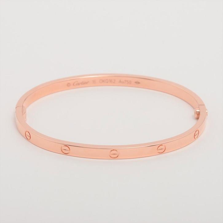 Cartier Love roségouden armband met volledige set, Handtassen en Accessoires, Armbanden, Gebruikt, Goud, Goud, Ophalen of Verzenden