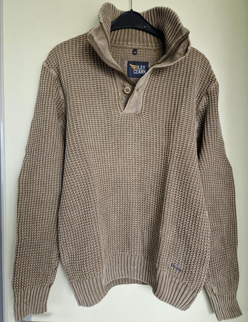 Riley & Clark heren knit geweven trui bruin mt M nieuwstaat, Kleding | Heren, Truien en Vesten, Zo goed als nieuw, Maat 48/50 (M)