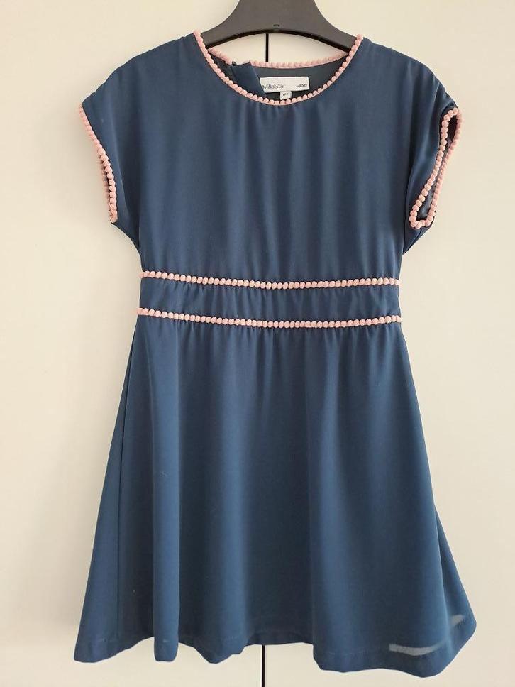 Communie/lentefeestkleedje + bijpassend jeansjasje maat 122, Kinderen en Baby's, Kinderkleding | Maat 122, Zo goed als nieuw, Meisje