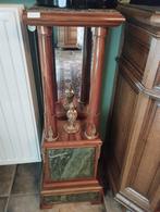 Piédestal en marbre vert avec miroir finition bronze -, Enlèvement, Bronze