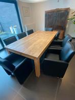 Eettafel teak met 8 stoelen, Huis en Inrichting, Ophalen, Zo goed als nieuw
