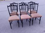 6 vintage Italiaanse stoelen uit de jaren 50 om te restaurer, Ophalen, Hout, Gebruikt, Zwart