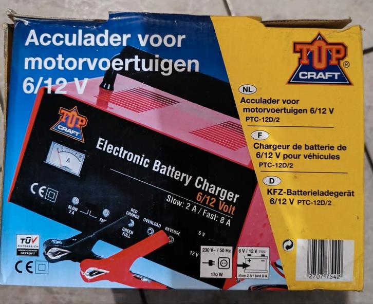 TOP Craft elektronische batterijlader — 6/12V, Auto-onderdelen, Accu's en Toebehoren, Ophalen of Verzenden