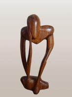 Handgesneden beeld. Denker. Exotisch hout. Senegal, Ophalen of Verzenden