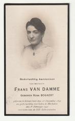 Mevr. Van Damme Rosa BOGAERT Schaerbeek 1892 Mechelen 1927, Collections, Images pieuses & Faire-part, Envoi, Image pieuse