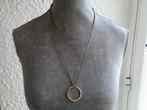 Collier cordon brun. Rond doré., Envoi, Comme neuf, Autres couleurs
