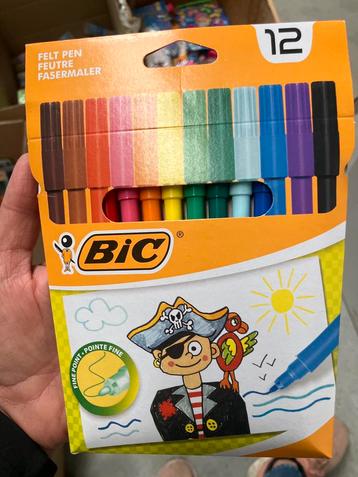 Feutres BIC – 12 couleurs (23 boîtes disponibles, neufs)  beschikbaar voor biedingen