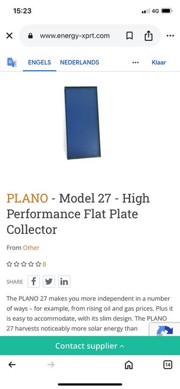 Consolar Plano 27 V zonnecollector gezocht beschikbaar voor biedingen