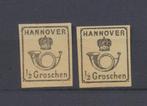 2 timbres de Hanovre sans gomme nuance de couleur, Timbres & Monnaies, Timbres | Europe | Allemagne, Empire allemand, Envoi