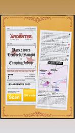 Ticket voor ARDENTES 2J en CAMPING inbegrepen, Tickets en Kaartjes, Eén persoon, Overige soorten, Arrangement, Overige typen
