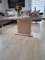 Travertin salontafel en twee bijzettafels., Ophalen, Gebruikt, 50 tot 100 cm, Vierkant