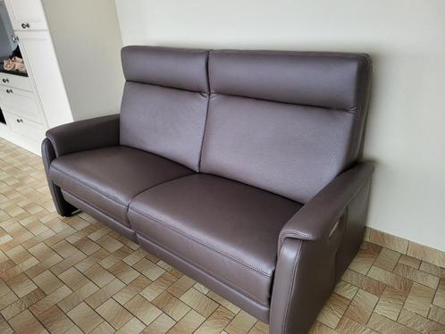 canapé 3-zit hoog met 2 elektrische relax, Huis en Inrichting, Zetels | Zetels, Zo goed als nieuw, Rechte bank, Driepersoons, Leer