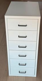 Retro matalen archief-/ladekastje, wit met zwarte handvaten, Huis en Inrichting, Kasten | Ladekasten, Ophalen, Minder dan 50 cm