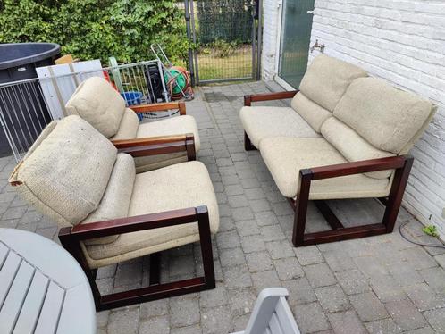 Duitse Vintage seneca zithoek 1960 era, Huis en Inrichting, Zetels | Complete zithoeken, Gebruikt, Hout, Stof, Ophalen