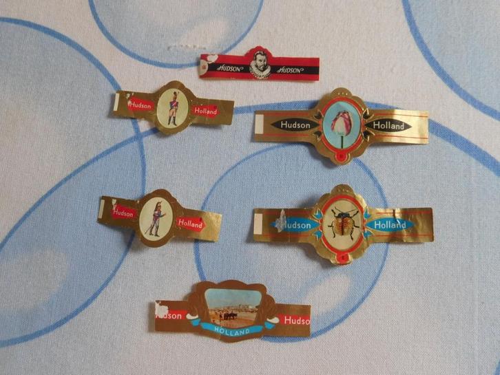 Hudson sigarenbandjes, Verzamelen, Rookartikelen, Aanstekers en Luciferdoosjes, Gebruikt, Sigarenbandjes, Ophalen of Verzenden