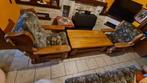 2 eikenhouten fauteuils en een salontafel, Ophalen, Zo goed als nieuw, Hout