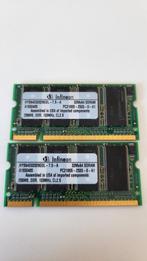 2x Infineon 256mb ddr ram, Computers en Software, RAM geheugen, Ophalen of Verzenden, Gebruikt, DDR