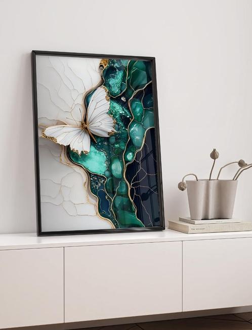 Uniek XXL Glasschilderij | Kintsugi Butterfly - 6 sizes, Huis en Inrichting, Woonaccessoires | Schilderijen, Tekeningen en Foto's