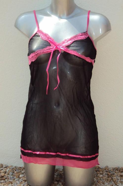 Sexy doorzichtige camisole - Size M - New!, Kleding | Dames, Ondergoed en Lingerie, Nachtkleding, Zwart, Verzenden
