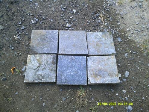 Terrastegels blauw steen Gratis, Tuin en Terras, Tegels en Klinkers, Gebruikt, Terrastegels, Natuursteen, 10 m² of meer, Ophalen