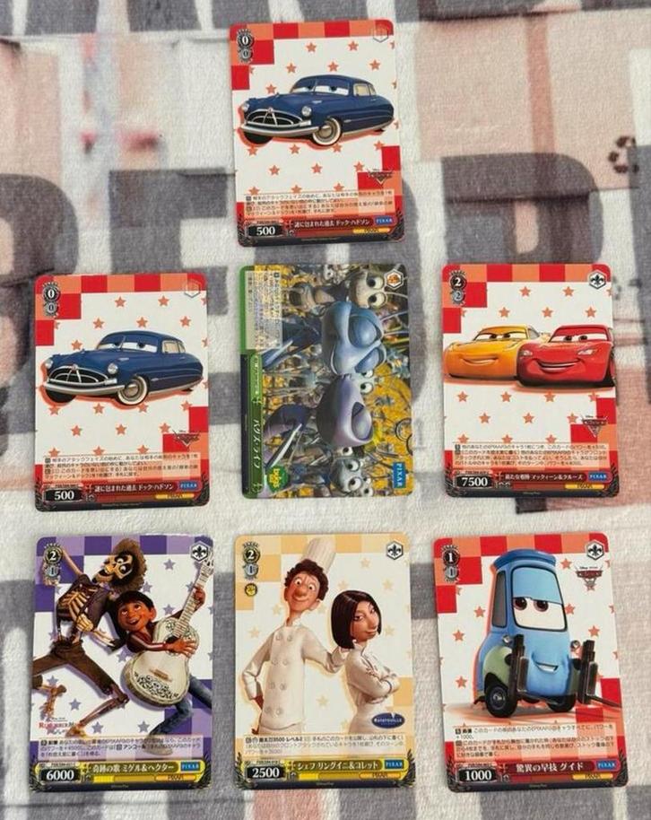 Disney Pixar 7 kaarten cards Cars Bugs Life Coco Ratatouille, Verzamelen, Film en Tv, Nieuw, Foto of Kaart, Ophalen of Verzenden