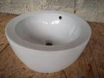Vasque à poser ronde en céramique blanche, Bricolage & Construction, Enlèvement, Comme neuf, Pierre, Lavabo